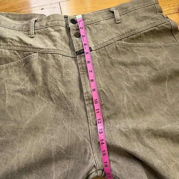 VTG Girbaud Brand X Denim Jeans 42x25 Khaki Tan Y2K Hip-Hop Skater Loose Baggy - Picture 10 of 15